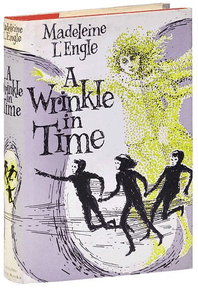 cover of A Wrinkle in Time with shadowy illustrations