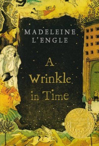 folksy illustrated cover of A Wrinkle in Time