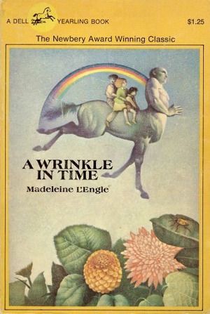 cover of A Wrinkle in Time with rainbow centaur and bug