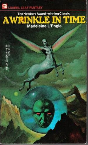 cover of A Wrinkle in Time with a centaur with rainbow arms