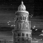 a cropped cover of Babel, showing an illustration of a school