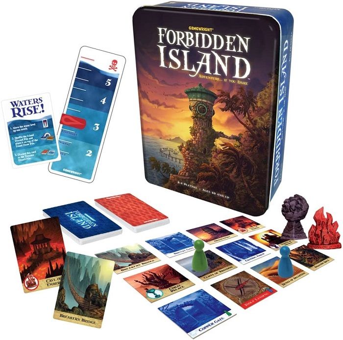image of Forbidden Island by Gamewright, with components