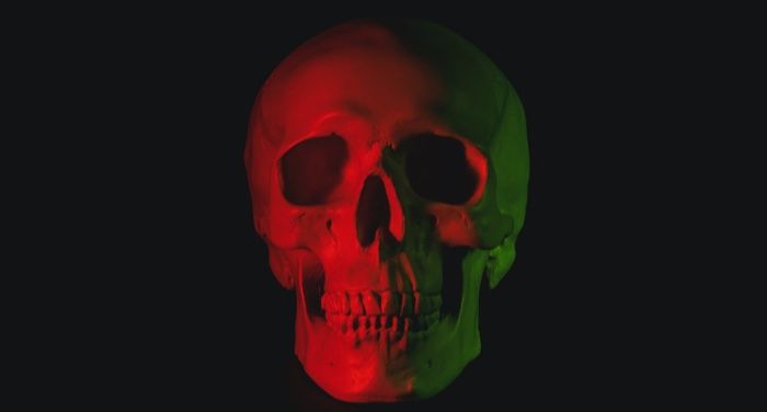 skull black background