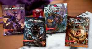 a collage of D&D books