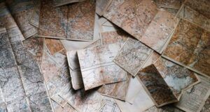 a photo of a pile of maps