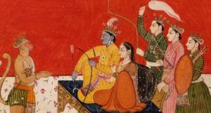 Rama's Court, Folio from a Ramayana (Adventures of Rama), from a collection at the Ls Angeles County Museum of Art