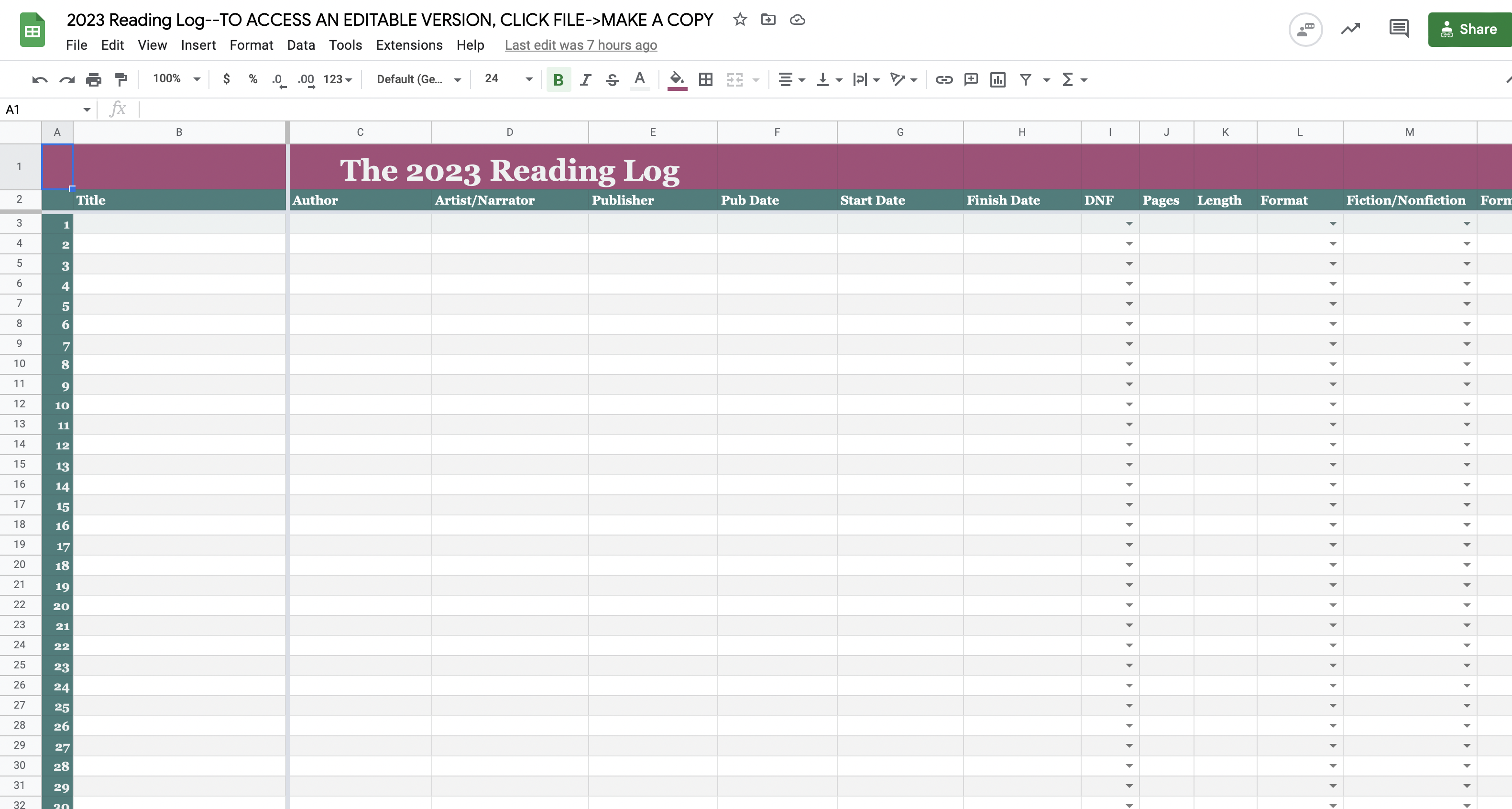 2023 Reading Tracker