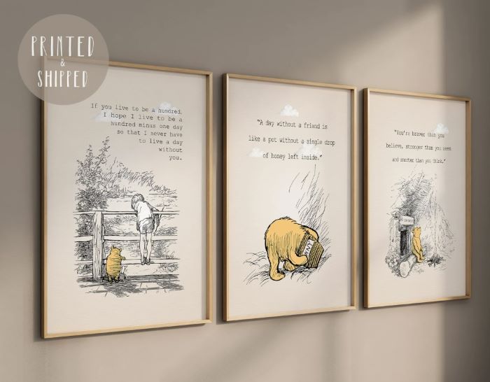 Classic Pooh Quote Illustration Prints