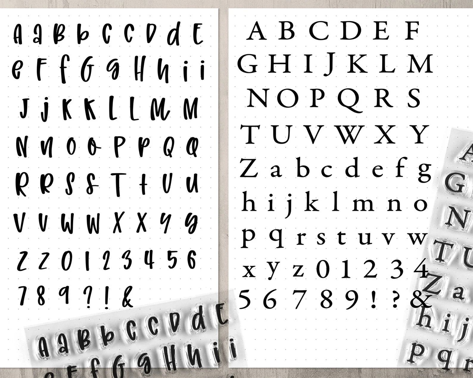 büyük ve küçük harf alfabe pulları