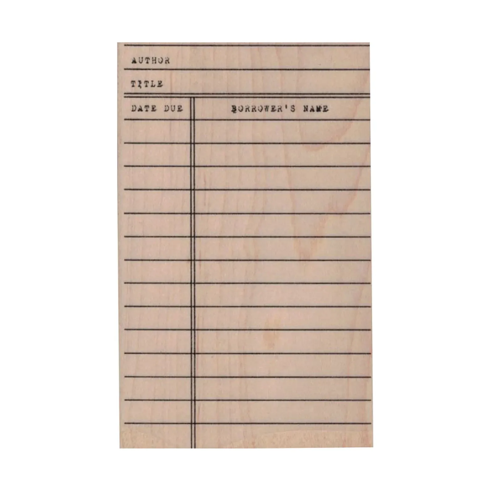 stamp that looks like an old school library card
