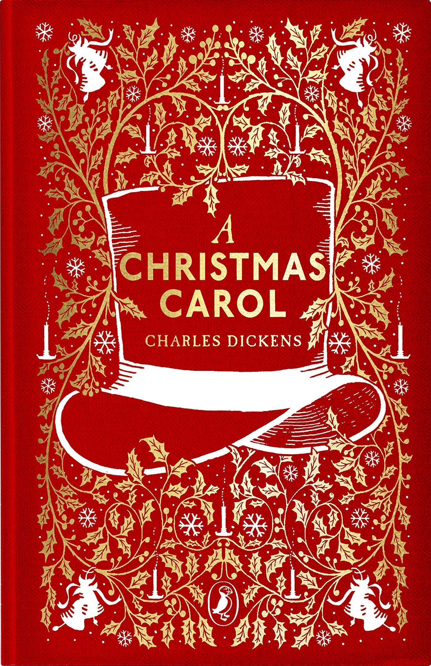 the cover of A Christmas Carol, featuring a top hat
