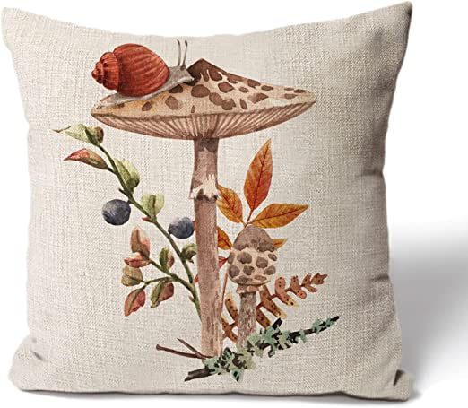 Mushroom throw pillow cover