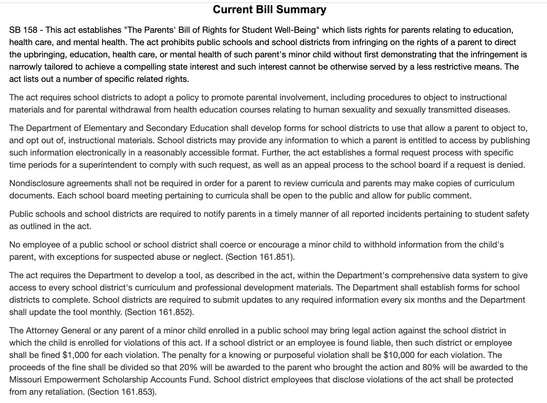 text of missouri SB 158