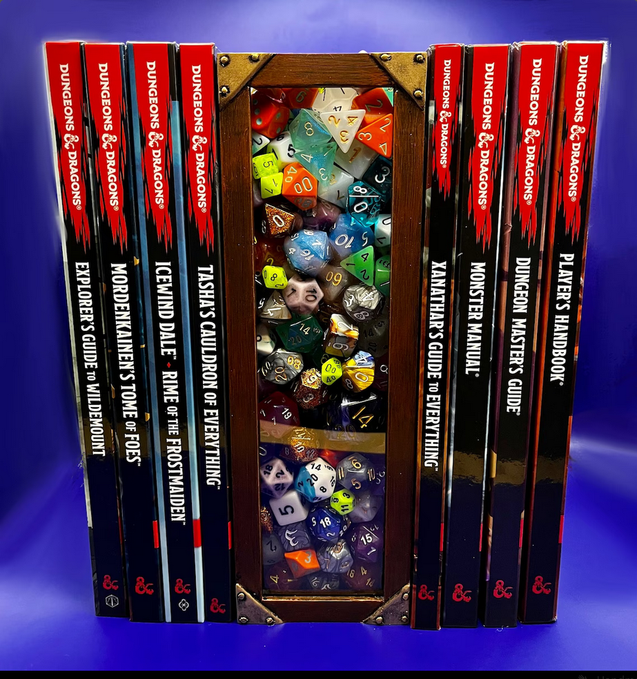 photo of dice display book nook