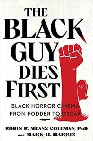 The Black Guy Dies First cover, showing a Black power fist punching out from a grave