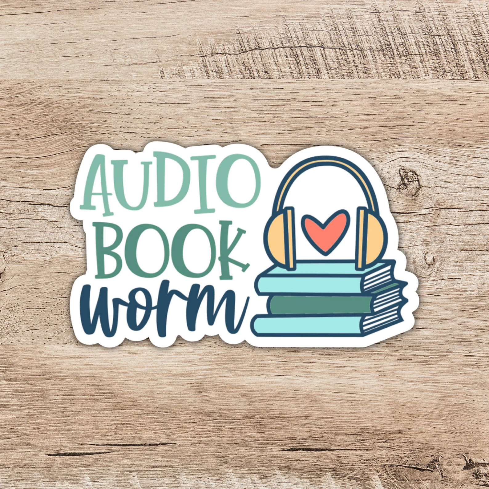 picture of audiobook worm sticker