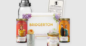 a photo of the Bridgerton tea and cocktails kit