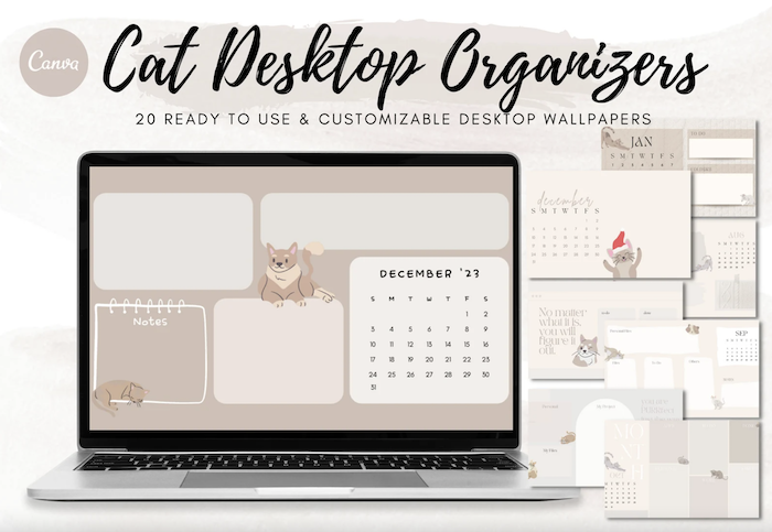 cat desktop organizer pack