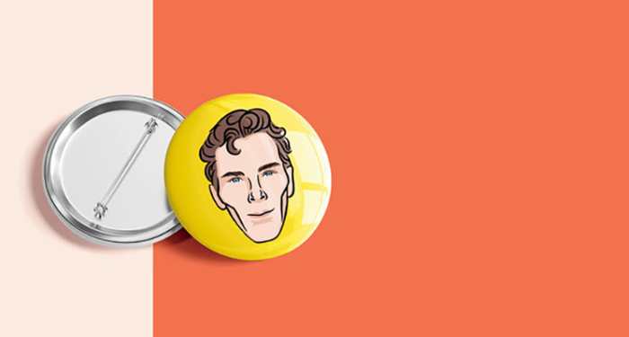 a cropped cover of This is Not a Book About Benedict Cumberbatch showing a Cumberbatch pin