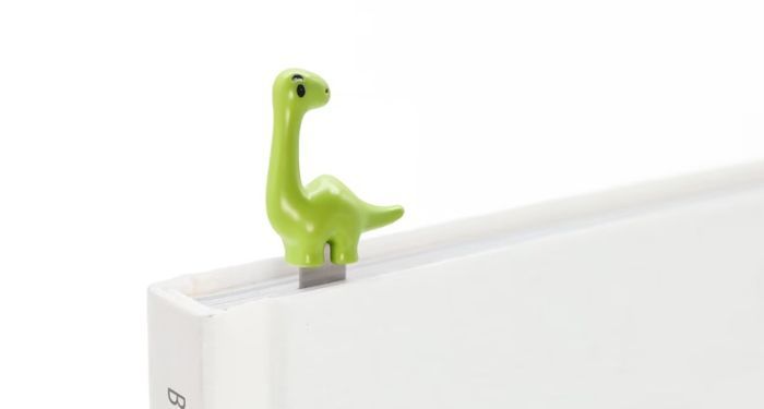 green dinosaur bookmark