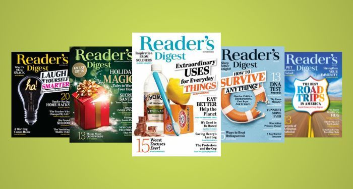 collage of five Reader's Digest covers