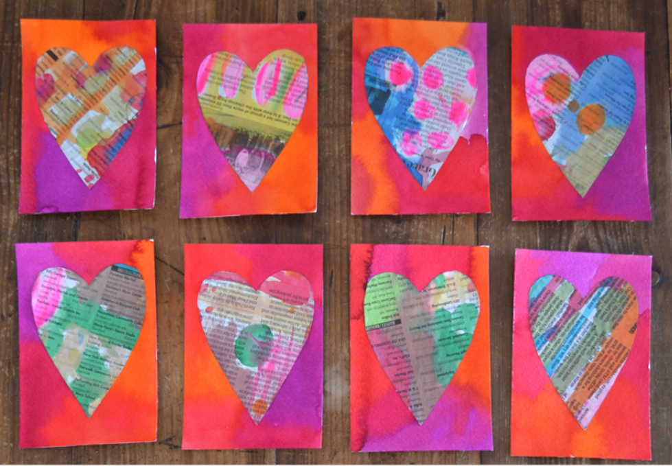 Valentine's Day postcard from recycled paper
