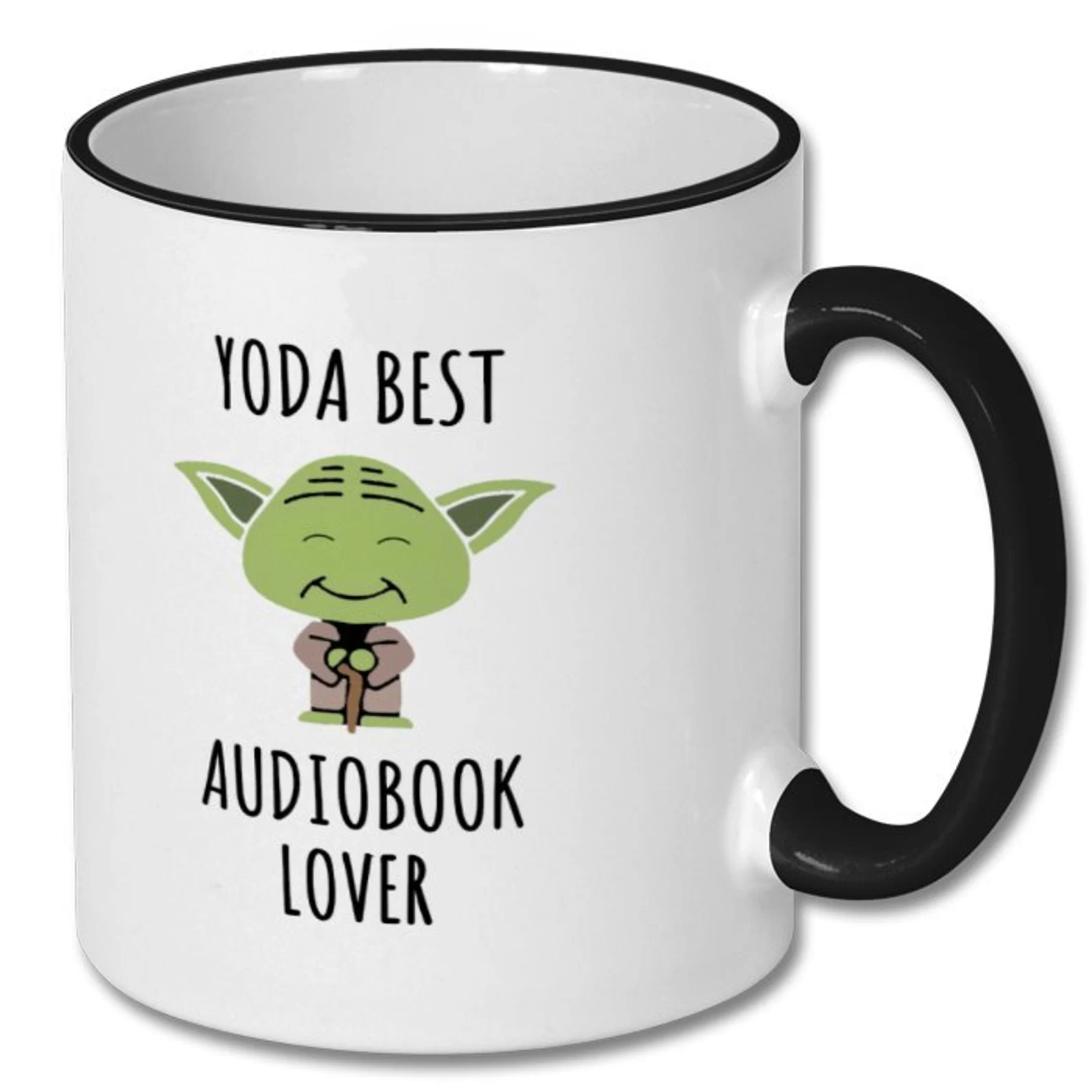 mug that reads yoda best audiobook lover with a picture of yoda on it