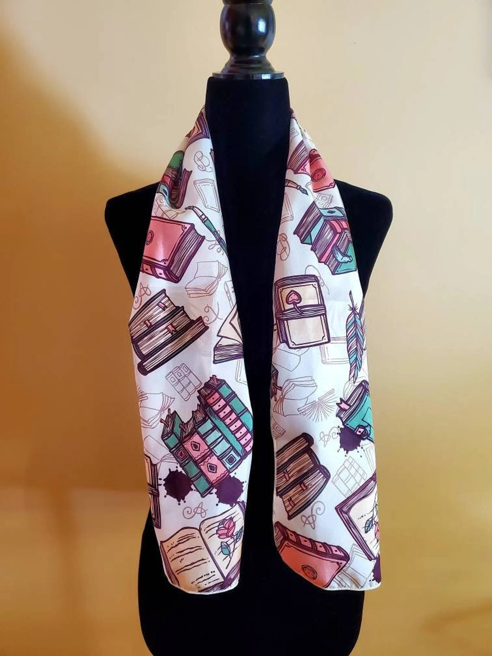 Picture of cute colorful book lover scarf