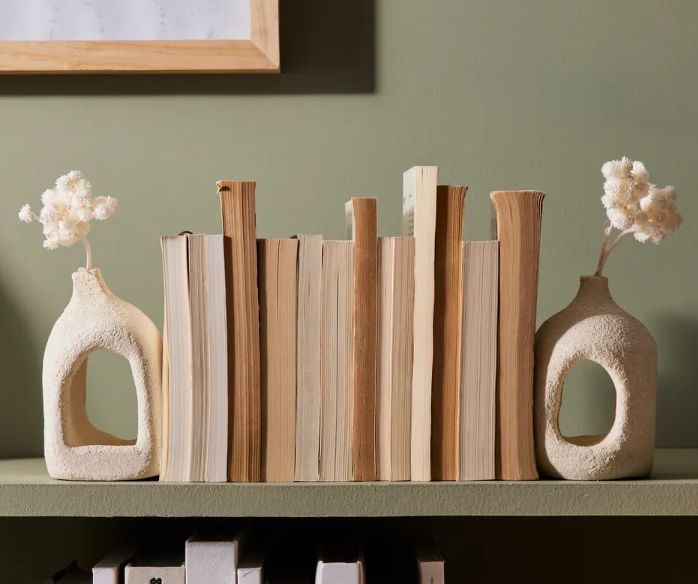 ceramic bud vase bookends