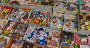 Image of a table of manga