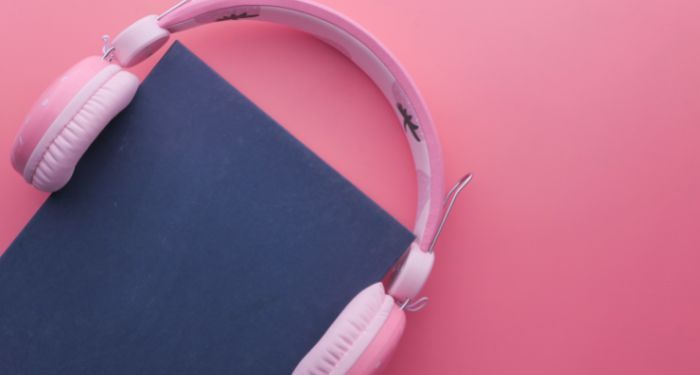 Image of headphones on a book