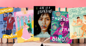 collage of five covers of YA debuts releasing in 2023