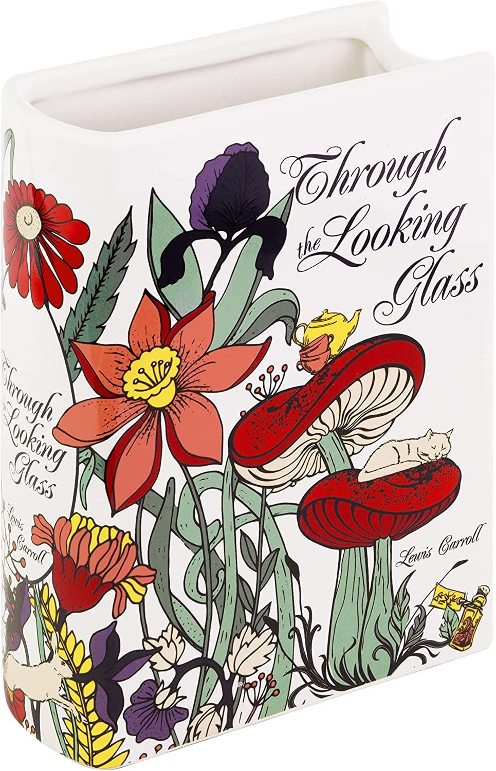 through the looking glass themed book vase