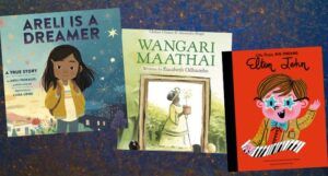 three narrative nonfiction kids' books collage