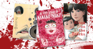 a collage of three of the horror manga covers listed