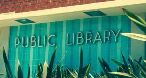 public library sign image
