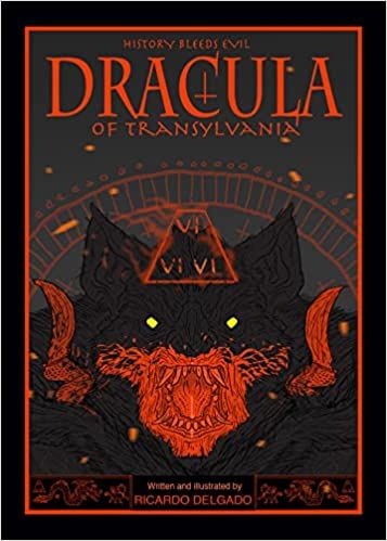 cover of Dracula of Transylvania by Ricardo Delgado; illustration of a bat with rows of teeth