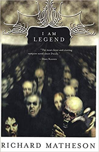 cover of I Am Legend by Richard Matheson; illustration of a mob of vampoires