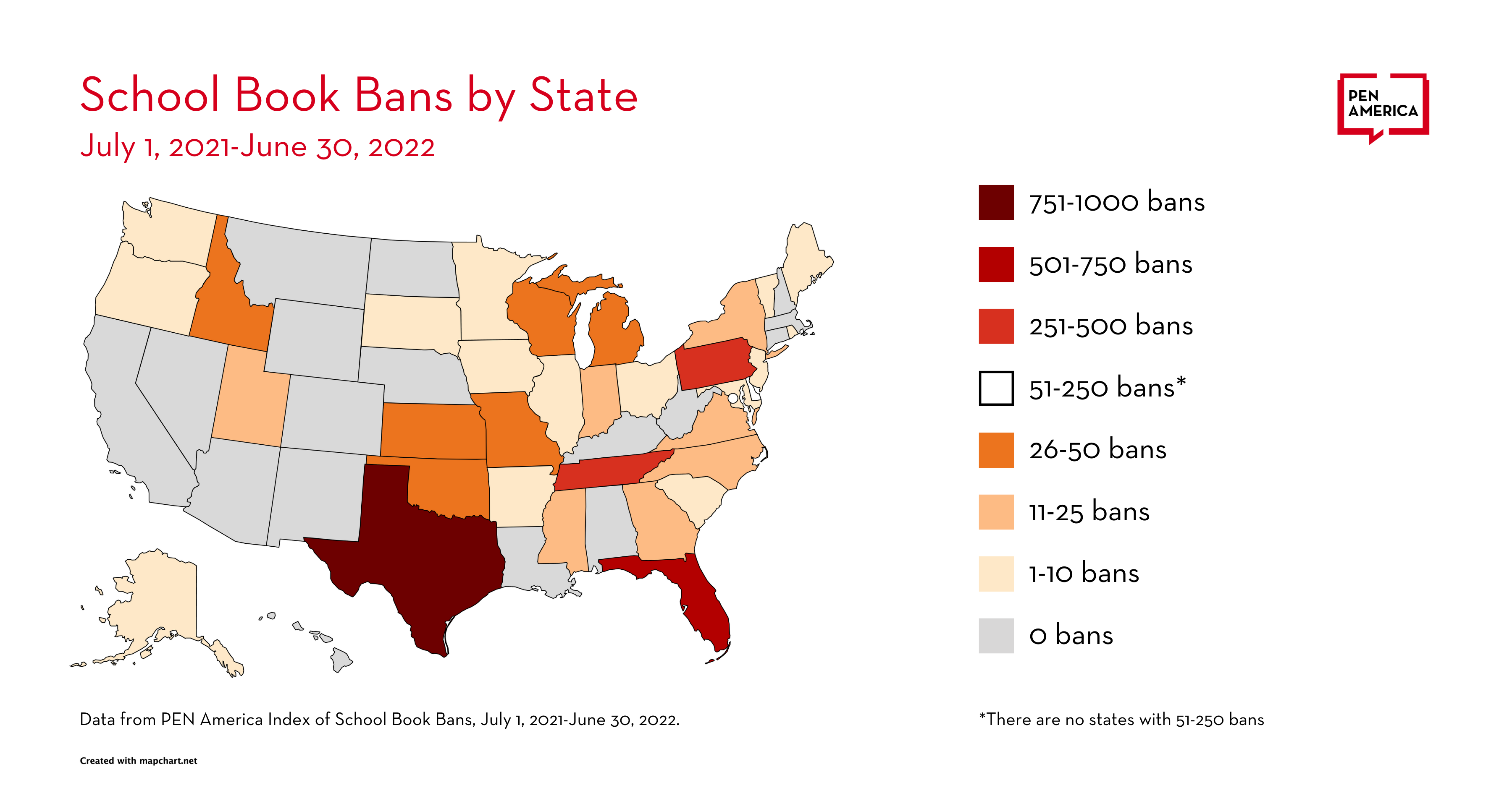 Image from PEN America's report on book bans. 