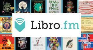 collage of covers of audiobooks on sale at Libro.fm this week plus the Libro.fm logo