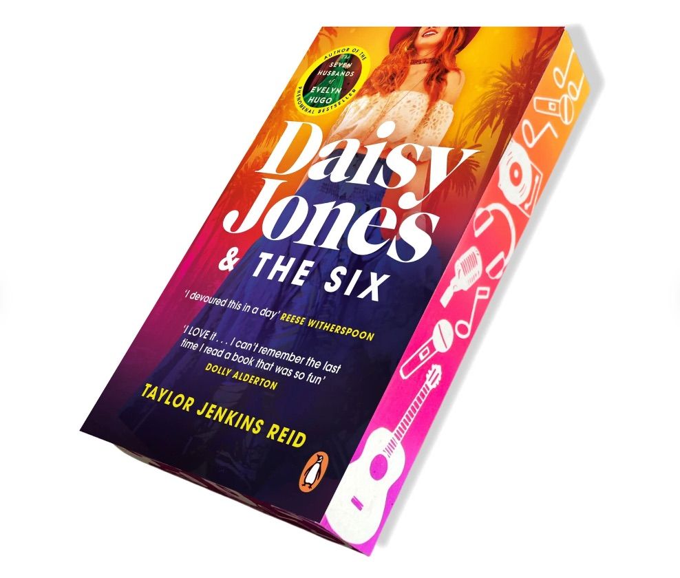 Image of a painted copy of daisy jones and the six book.