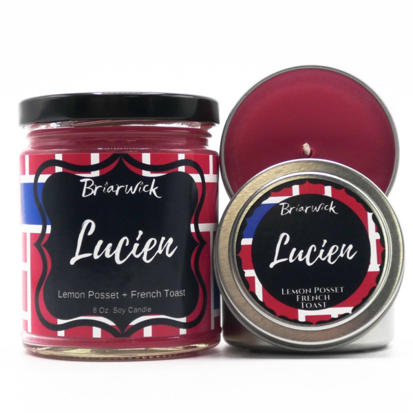 Rlue scented candle of Lucien from Boyfriend Material by Alexis Hall