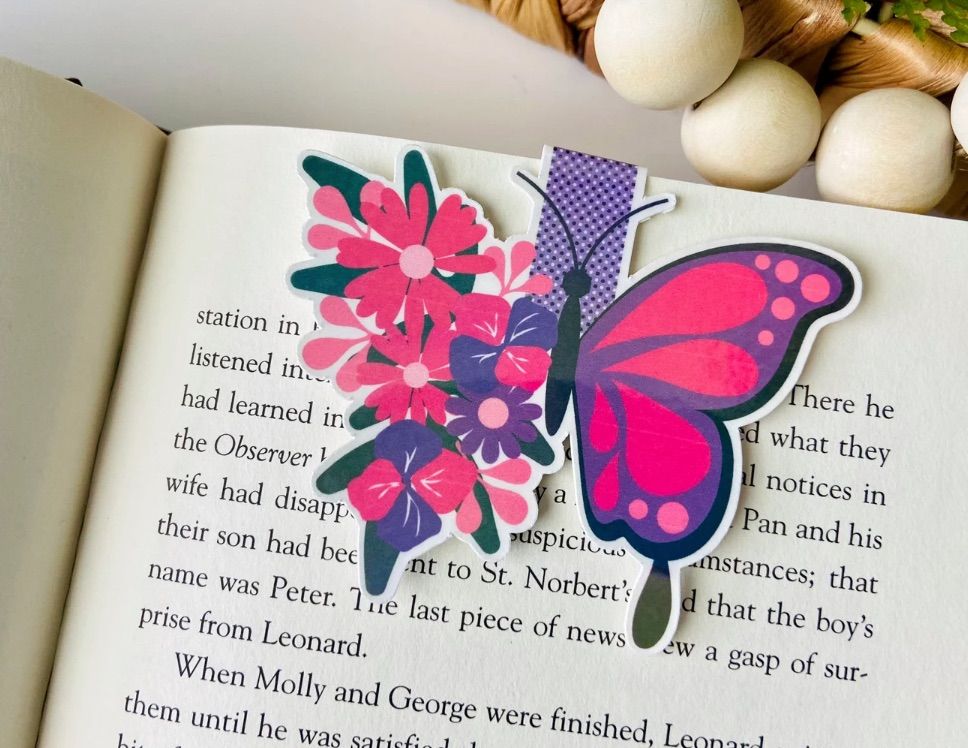 Image of a butterfly magnetic bookmark.