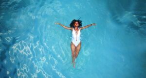 Image of a Black woman swimming