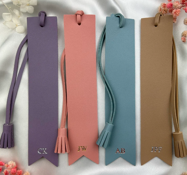 pretty pastel leather bookmark