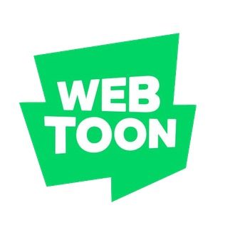 lime green and white logo for Webtoon