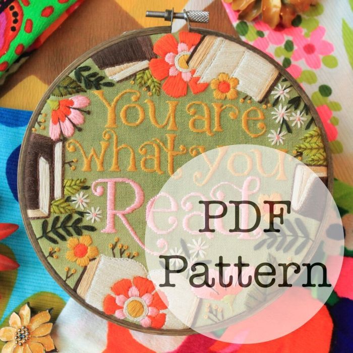 you are what you read embroidery pattern from BZCreationsShop