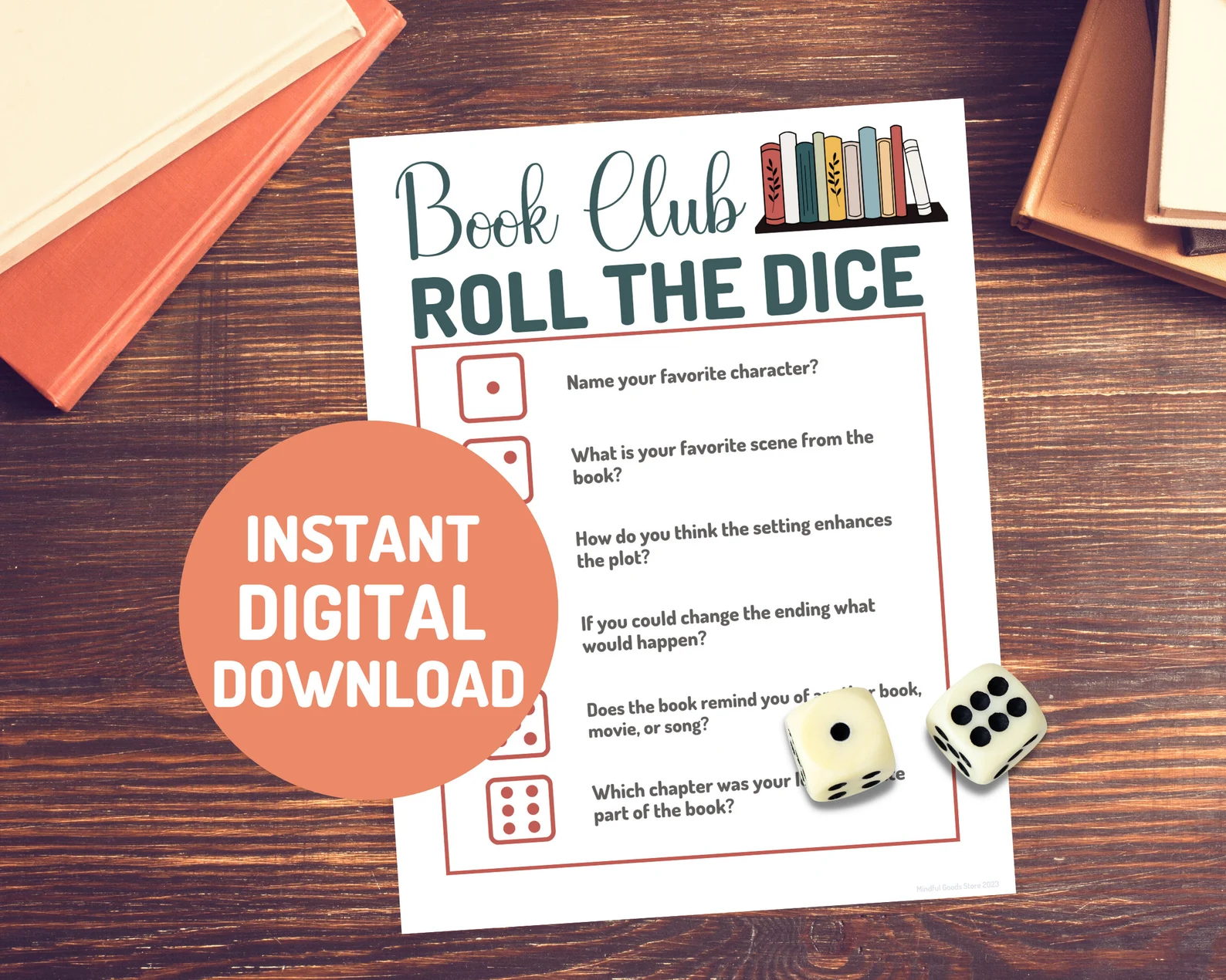 book club dice rolling game