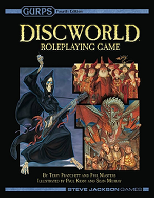 Discworld Roleplaying Game by Terry Pratchett, Phil Masters, Paul Kidby, and Sean Murray, edited by Steve Jackson book cover