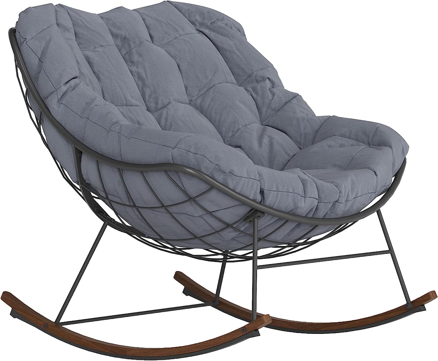gray cushioned rocking chair